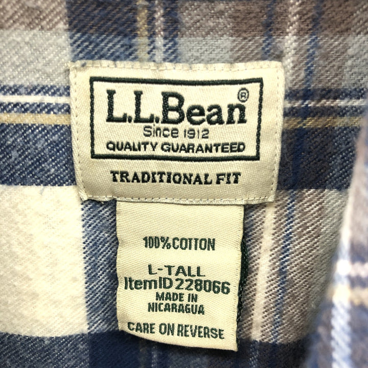 90s~00'S LLBean Long Sleeve Button Down Flannel Shirt Men's Size L Vintage /eaa500863