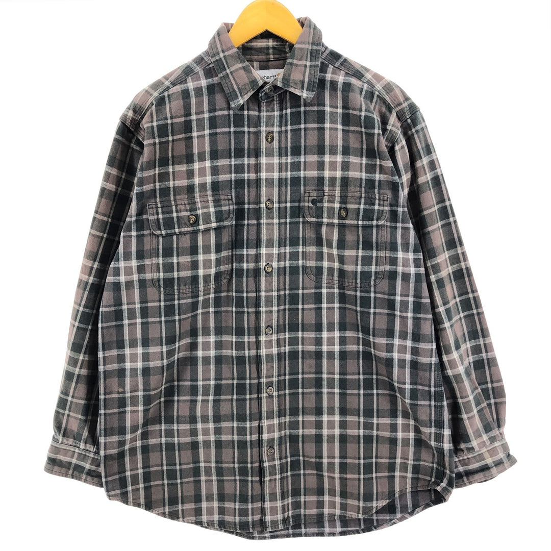 Carhartt Long Sleeve Heavy Flannel Check Shirt Men's Size L / eaa500867