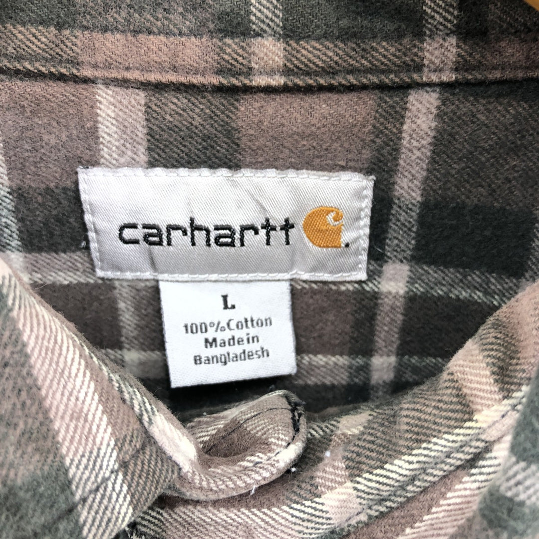 Carhartt Long Sleeve Heavy Flannel Check Shirt Men's Size L / eaa500867