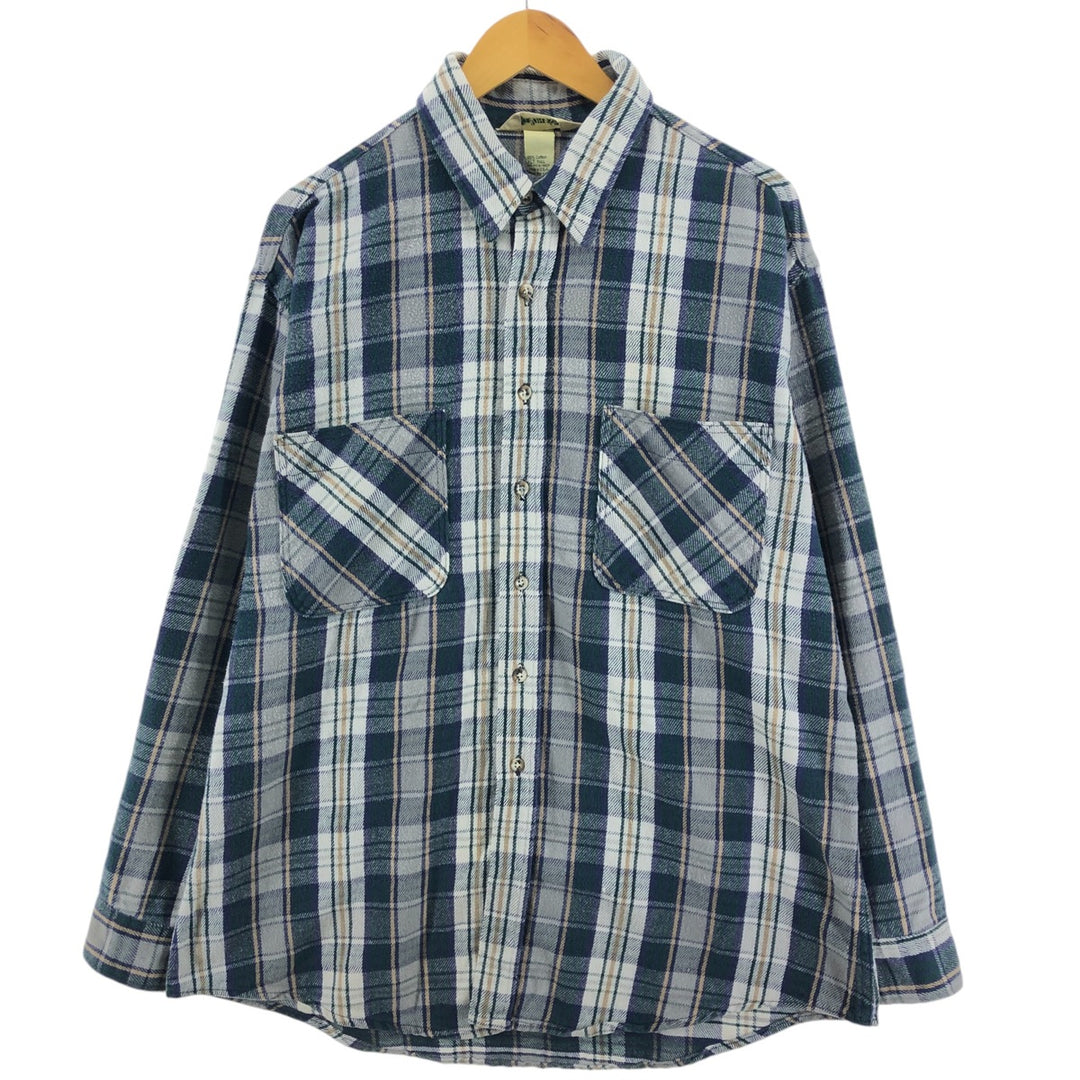 90'S St. John's Bay Long Sleeve Heavy Flannel Check Shirt Made in USA Men's XL Vintage /eaa500888