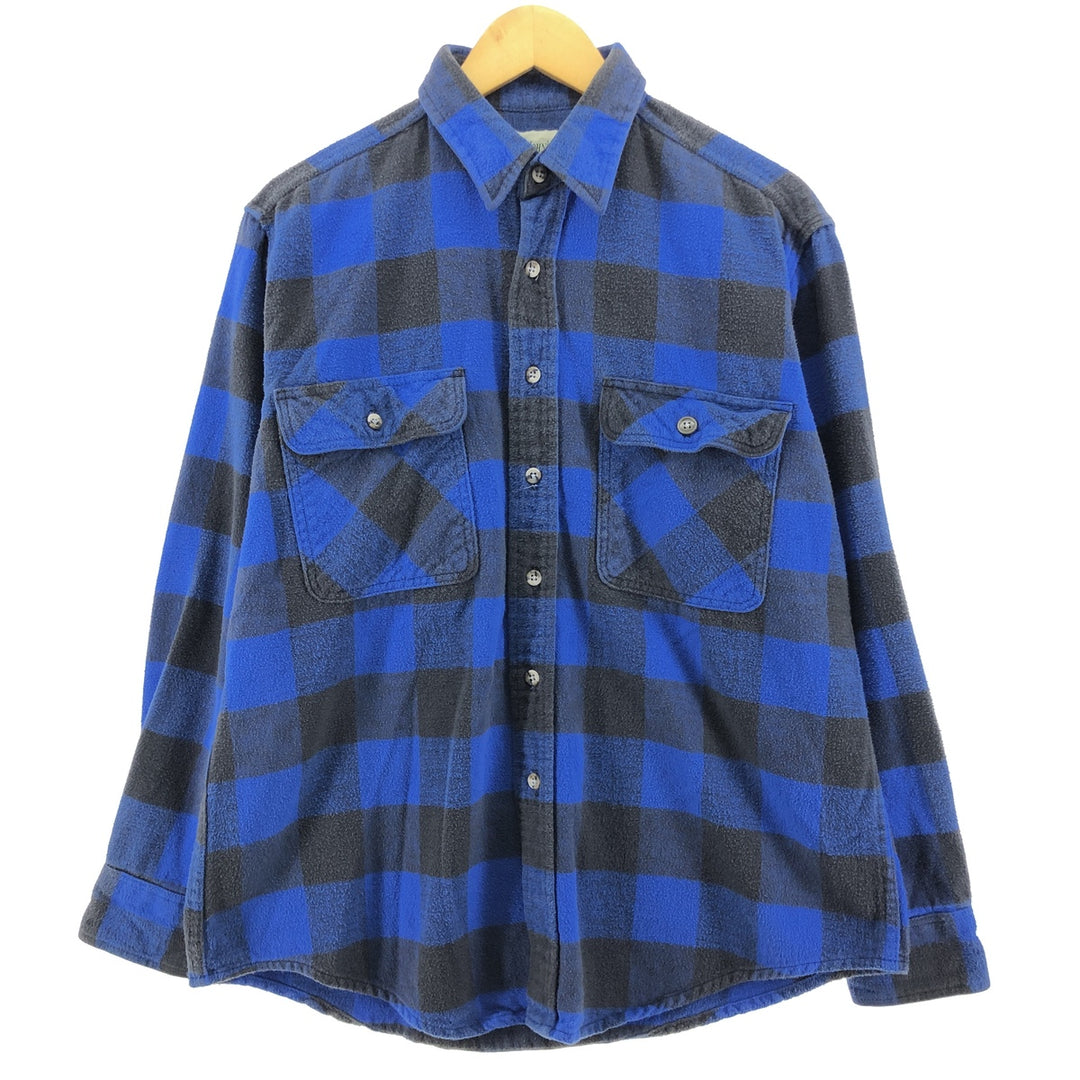 90'S ST JOHN'S BAY Buffalo Check Long Sleeve Flannel Check Shirt Men's L Size Vintage /eaa500889