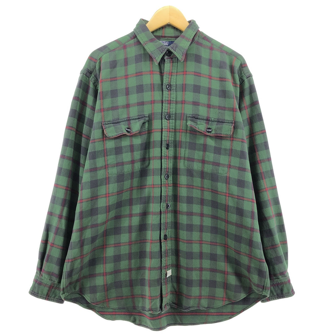 Ralph Lauren POLO by Ralph Lauren Long Sleeve Flannel Check Shirt Men's XL / eaa500890