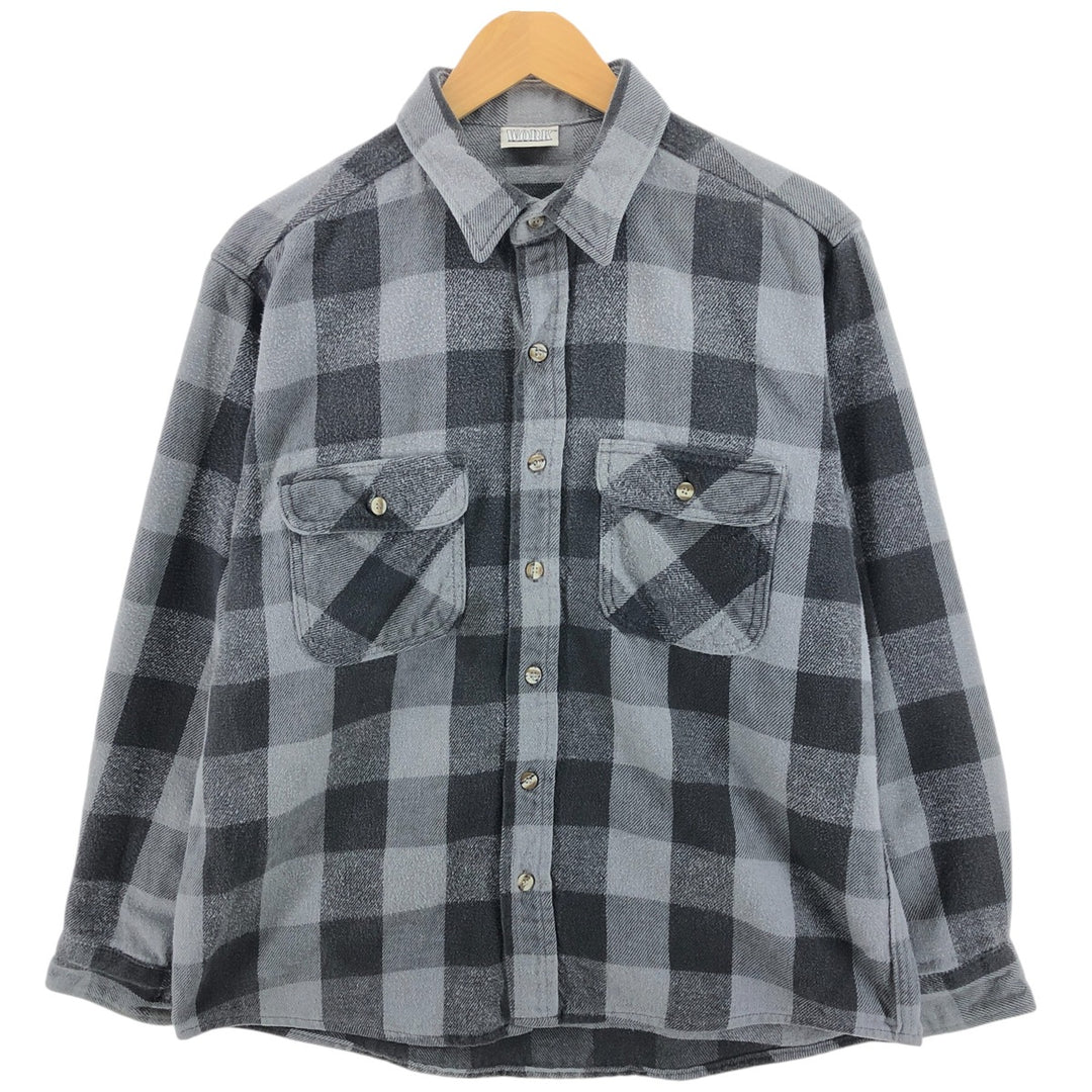 WORK GURDIAN Buffalo Check Long Sleeve Heavy Flannel Check Shirt Made in USA Men's L size /eaa500895