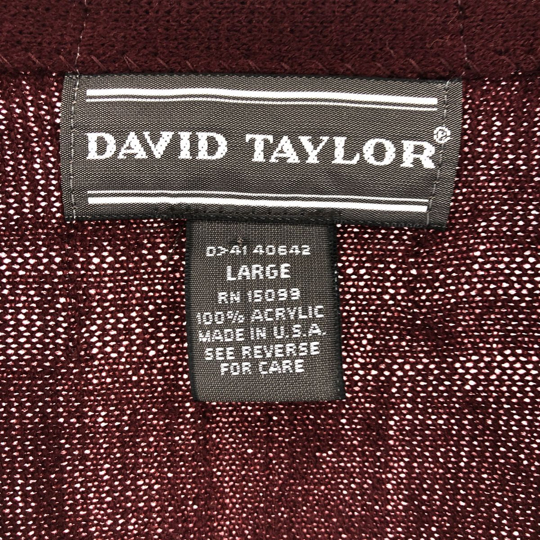 DAVID TAYLOR Acrylic Knit Cardigan Made in USA Men's L size /eaa500910