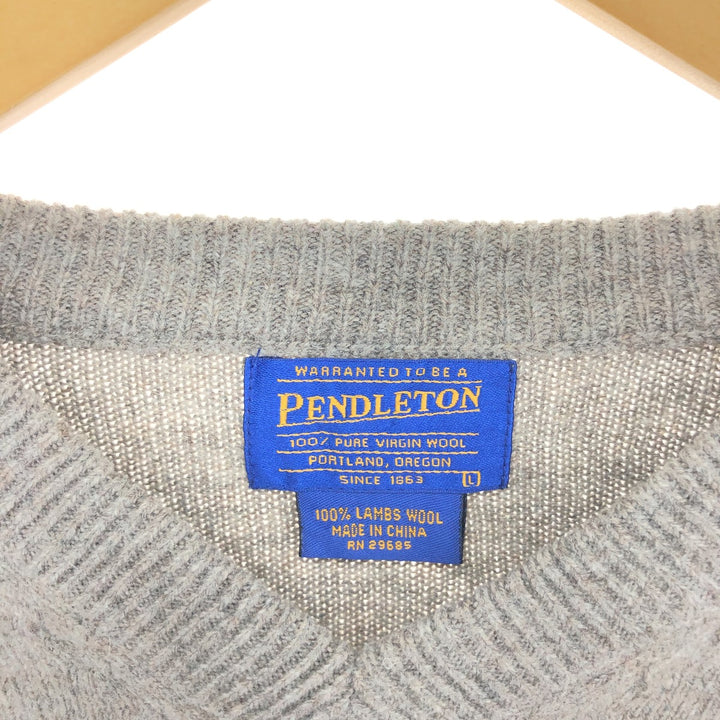 Pendleton V-neck wool knit sweater, men's size L / eaa500937