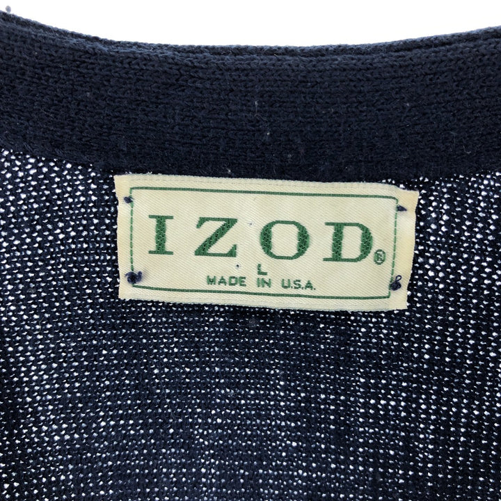 90'S IZOD Acrylic Knit Cardigan Made in USA Men's Size L Vintage /eaa500948