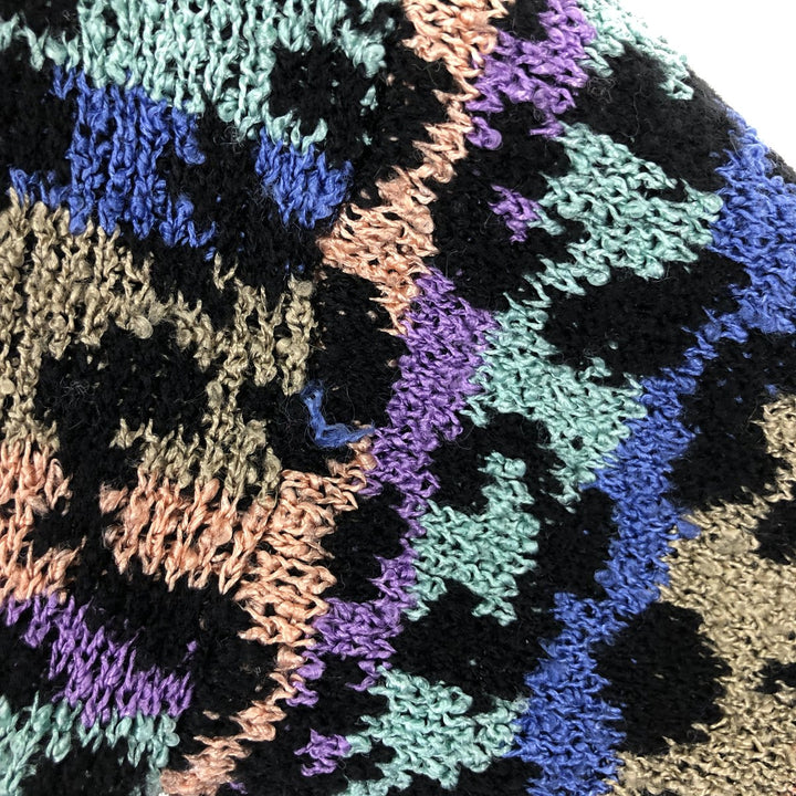 FRENCH RAGS Leopard Pattern Wool Knit Cardigan Made in USA Women's Size L /eaa500988