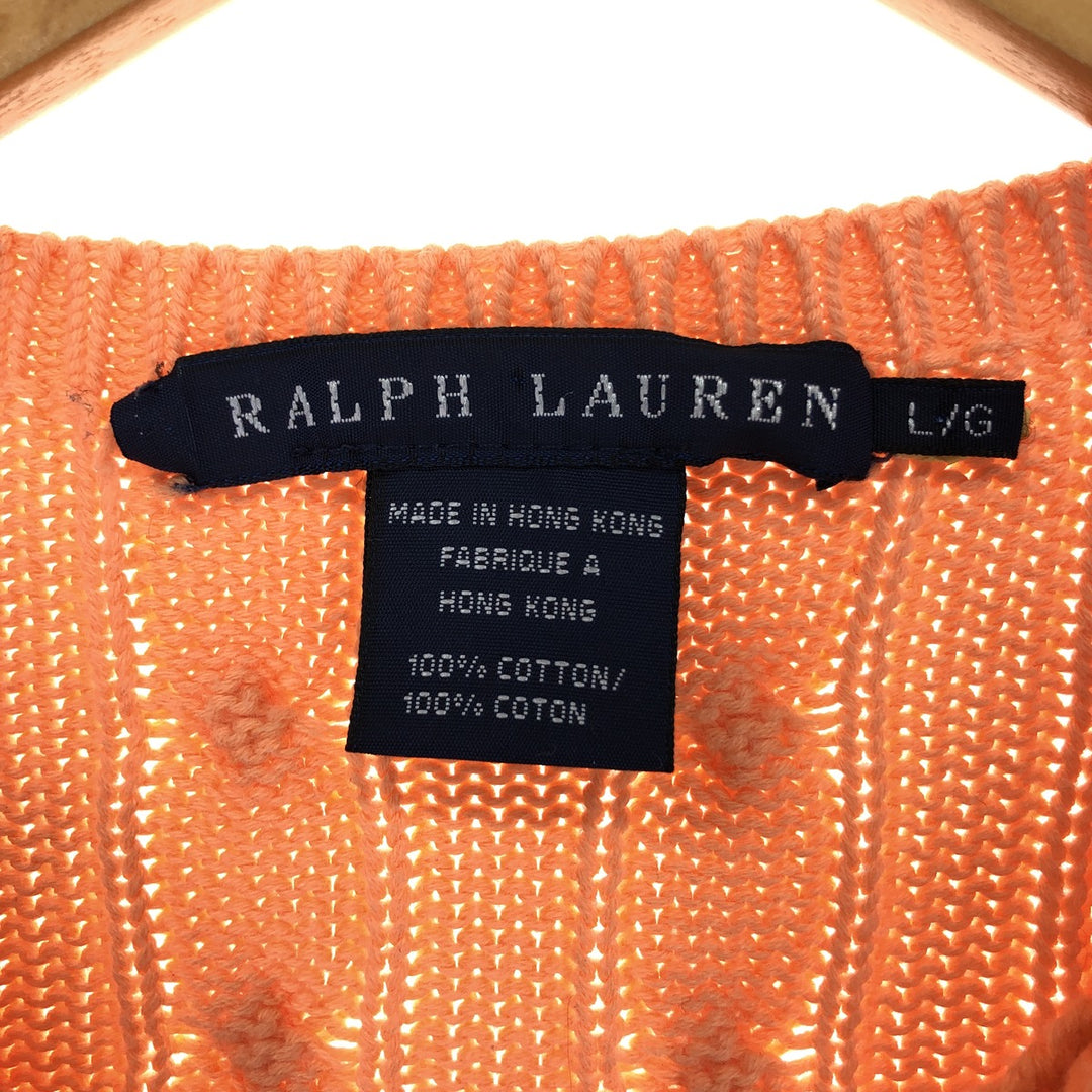 Ralph Lauren RALPH LAUREN Cable knit cotton knit cardigan Women's L size / eaa500991