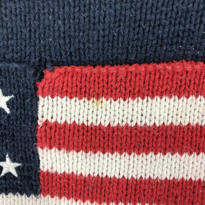 CAROLINA COLOURS Stars and Stripes Turtleneck Ramie x Cotton Knit Sweater Women's XL /eaa500998