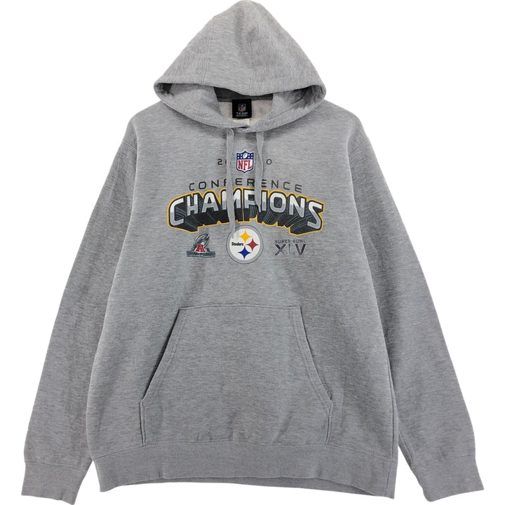 TEAM APPAREL NFL Pittsburgh Steelers Super Bowl XLV Pullover Hoodie, Men's Size L cotton gray type Vintage Second Hand