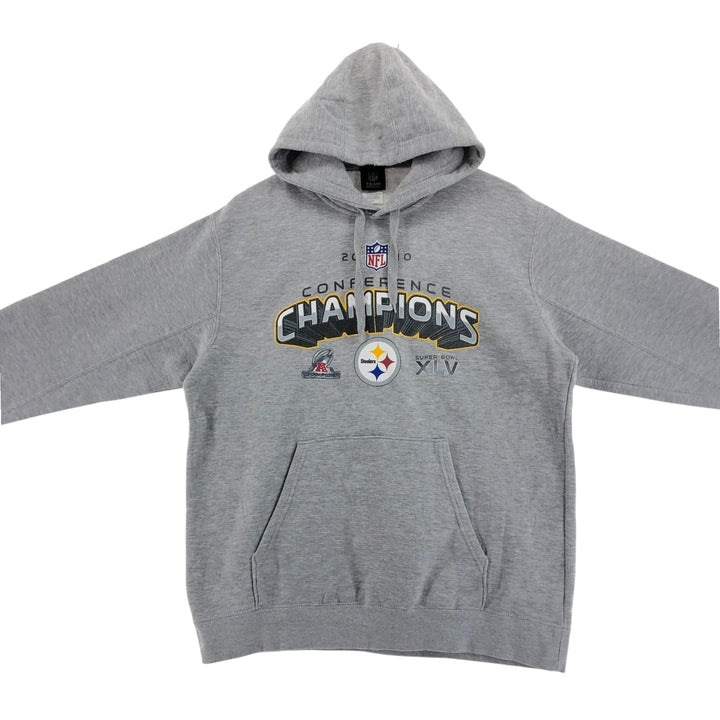 TEAM APPAREL NFL Pittsburgh Steelers Super Bowl XLV Pullover Hoodie, Men's Size L cotton gray type Vintage Second Hand
