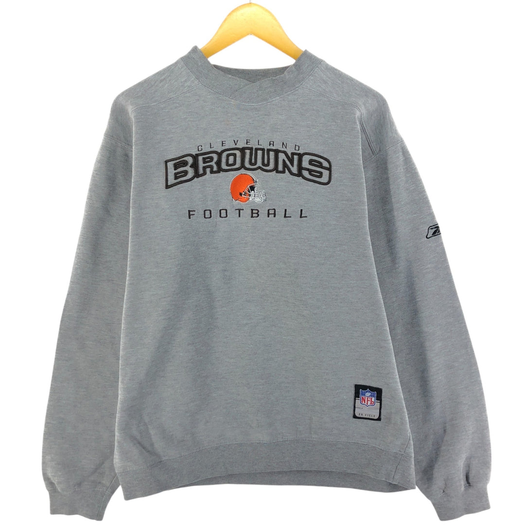 Reebok NFL Cleveland Browns sweatshirt, men's size XL (approx.) cotton gray type Vintage Second Hand