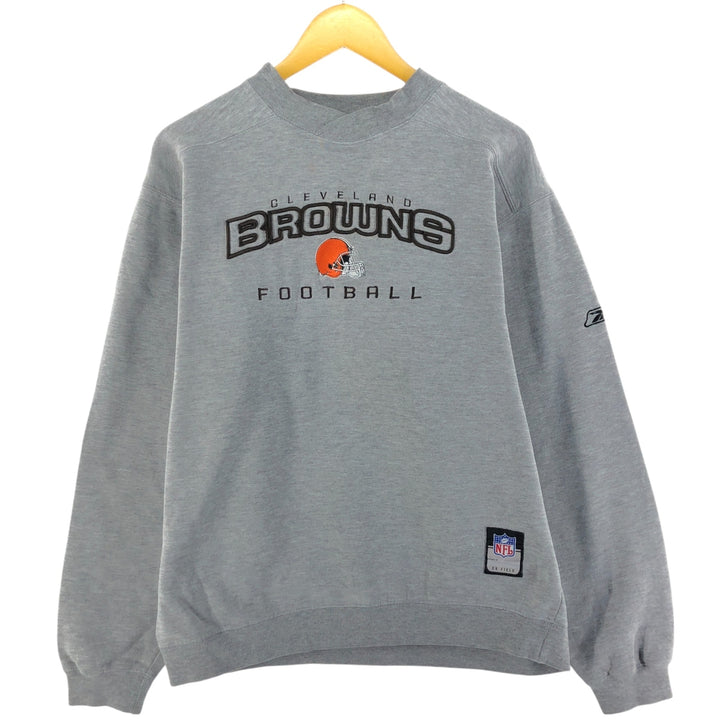 Reebok NFL Cleveland Browns sweatshirt, men's size XL (approx.) cotton gray type Vintage Second Hand