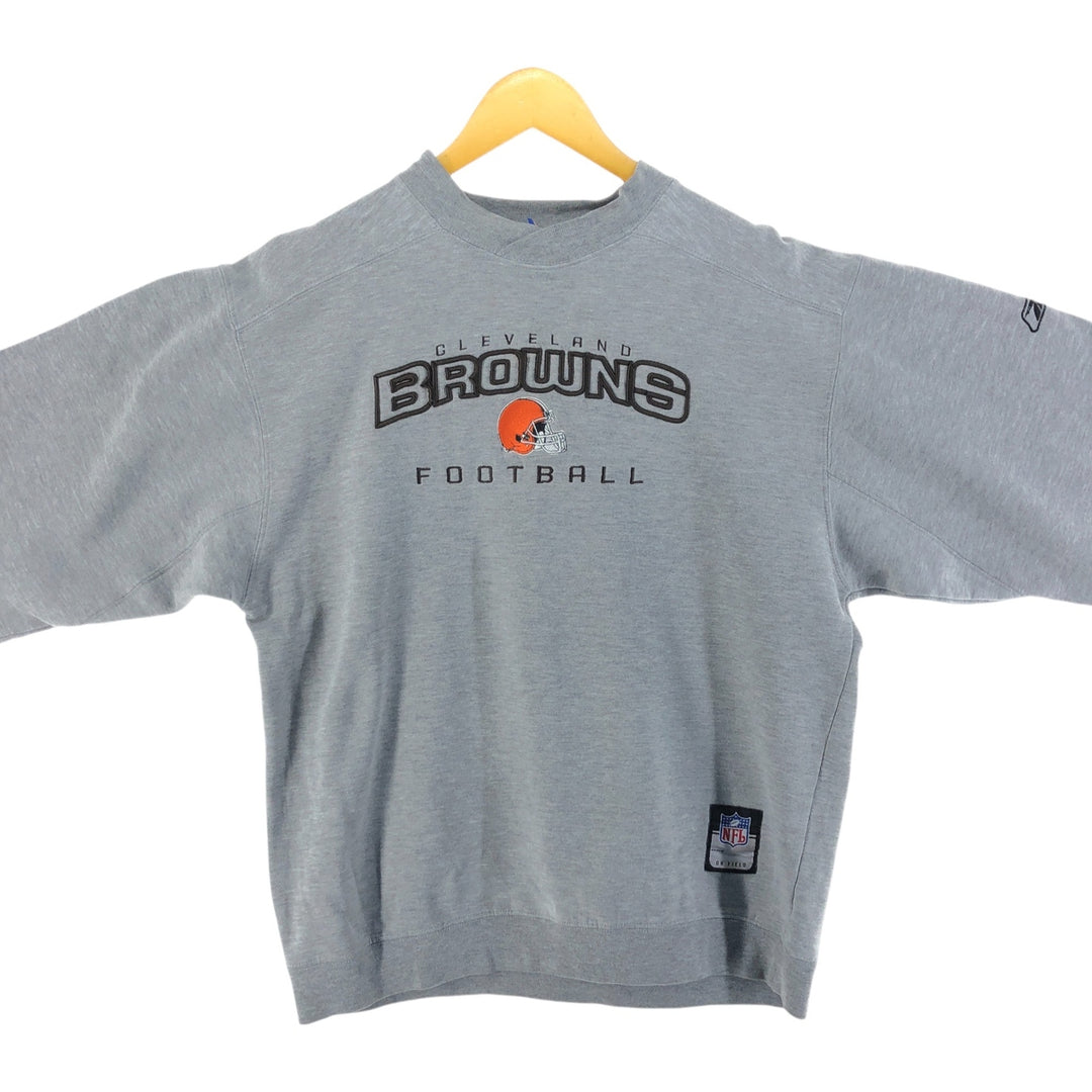 Reebok NFL Cleveland Browns sweatshirt, men's size XL (approx.) cotton gray type Vintage Second Hand