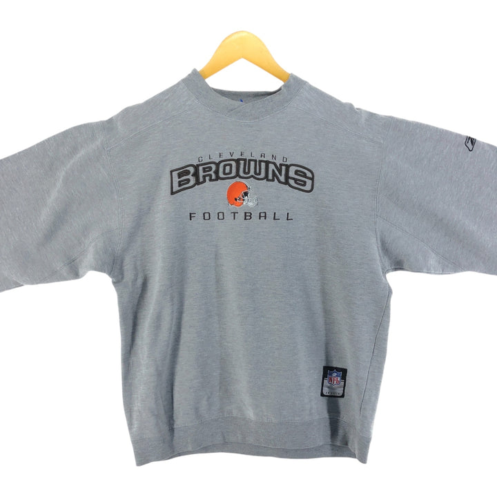Reebok NFL Cleveland Browns sweatshirt, men's size XL (approx.) cotton gray type Vintage Second Hand