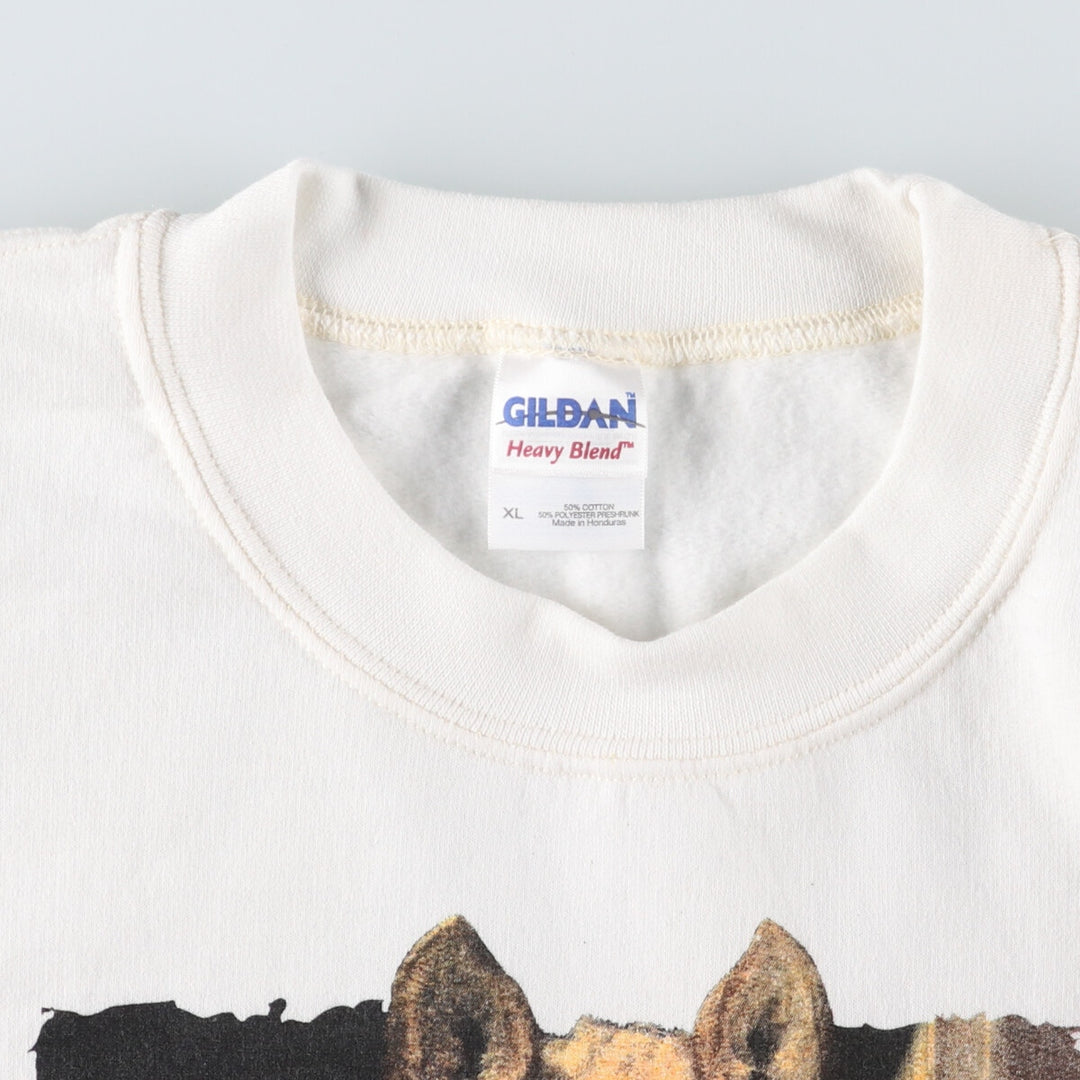 Gildan Animal Print Sweatshirt, Men's XL cotton white type Vintage Second Hand
