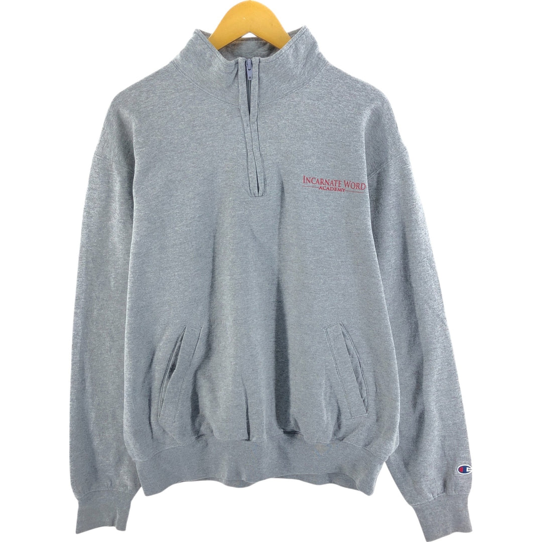 Champion ECO FLEECE Half-Zip Sweatshirt, Men's Size L unclear gray type Vintage Second Hand