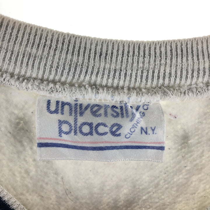 90'S University Place College Sweatshirt, Made in USA, Men's Size L, Vintage cotton gray type Vintage Second Hand