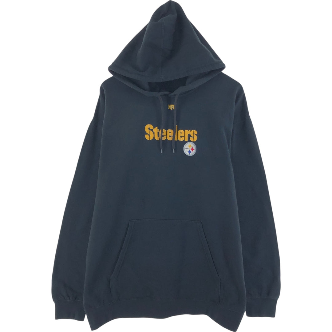 NFL TEAM APPAREL NFL PITTSBURGH STEELERS Sweatshirt Pullover Hoodie - Men's Size XL (approx.) cotton black type Vintage Second Hand