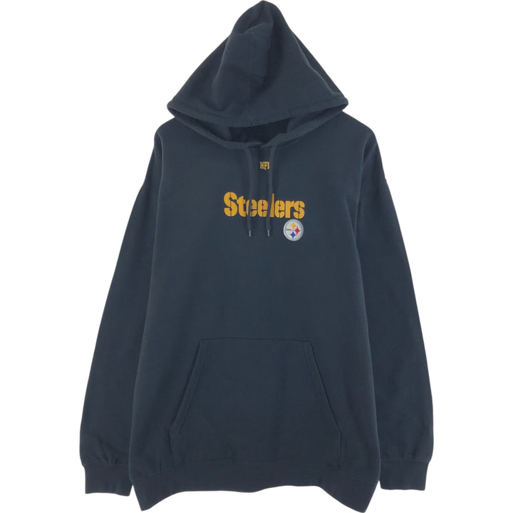 NFL TEAM APPAREL NFL PITTSBURGH STEELERS Sweatshirt Pullover Hoodie - Men's Size XL (approx.) cotton black type Vintage Second Hand