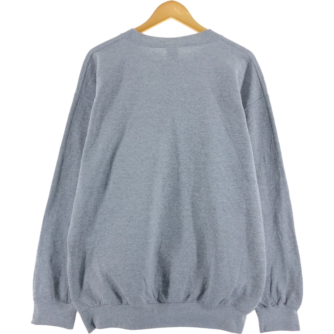 Gildan College Character Sweatshirt, Men's Size L cotton gray type Vintage Second Hand