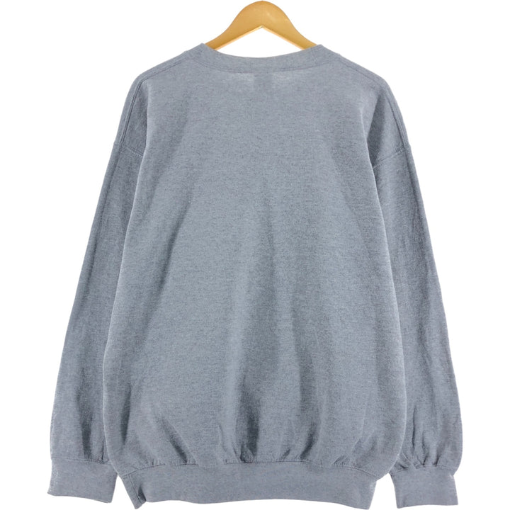 Gildan College Character Sweatshirt, Men's Size L cotton gray type Vintage Second Hand