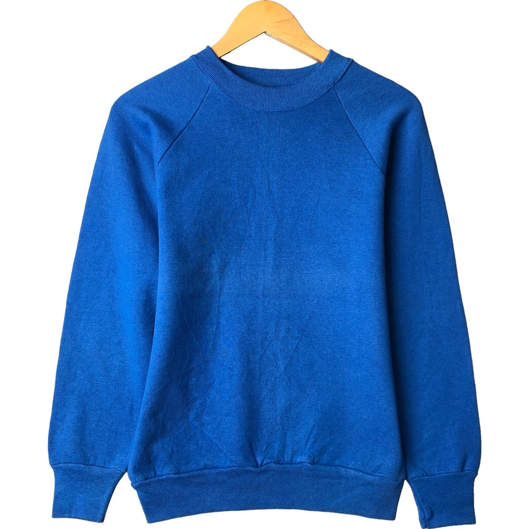 90'S Fruit of the Loom Plain Blank Sweatshirt, Made in USA, Men's S Size, Vintage cotton blue type Vintage Second Hand