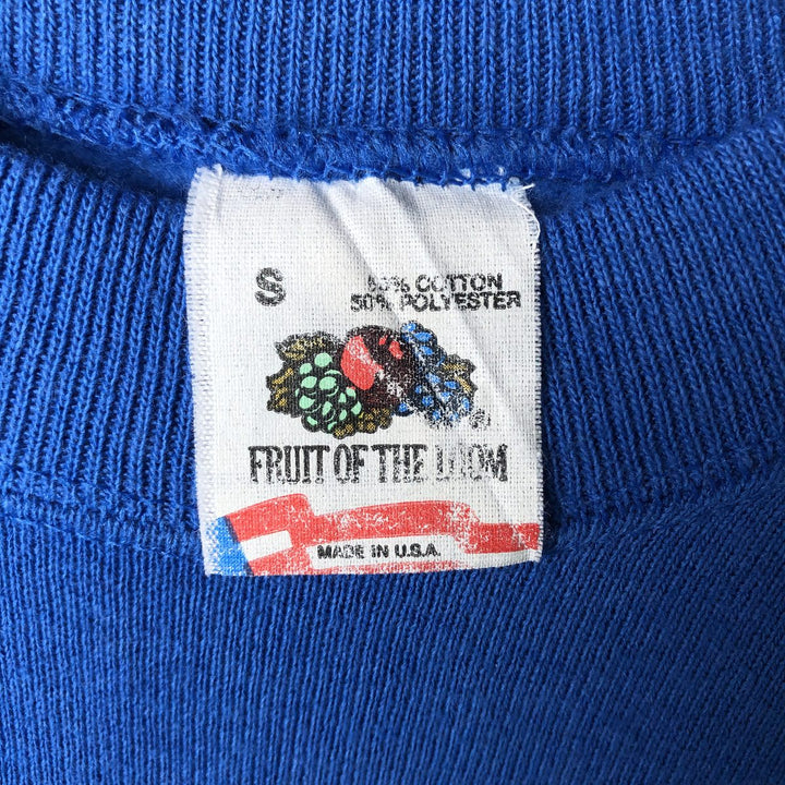 90'S Fruit of the Loom Plain Blank Sweatshirt, Made in USA, Men's S Size, Vintage cotton blue type Vintage Second Hand
