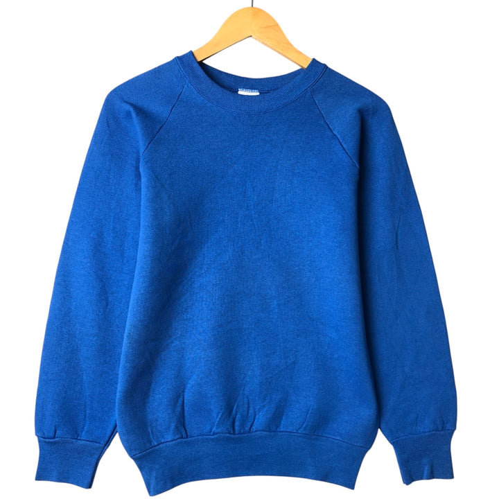 90'S Fruit of the Loom Plain Blank Sweatshirt, Made in USA, Men's S Size, Vintage cotton blue type Vintage Second Hand