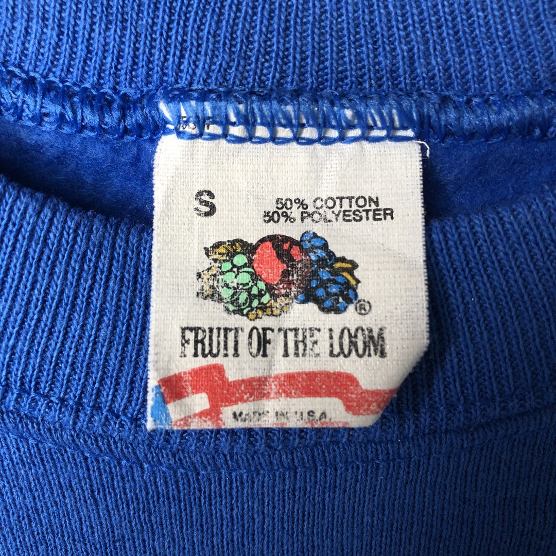 90'S Fruit of the Loom Plain Blank Sweatshirt, Made in USA, Men's S Size, Vintage cotton blue type Vintage Second Hand