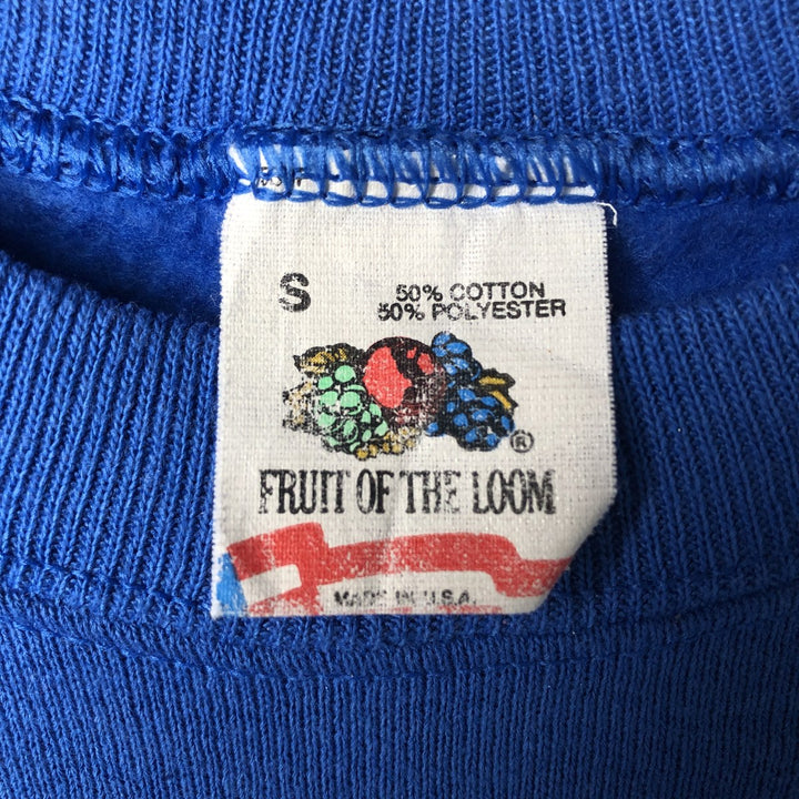 90'S Fruit of the Loom Plain Blank Sweatshirt, Made in USA, Men's S Size, Vintage cotton blue type Vintage Second Hand