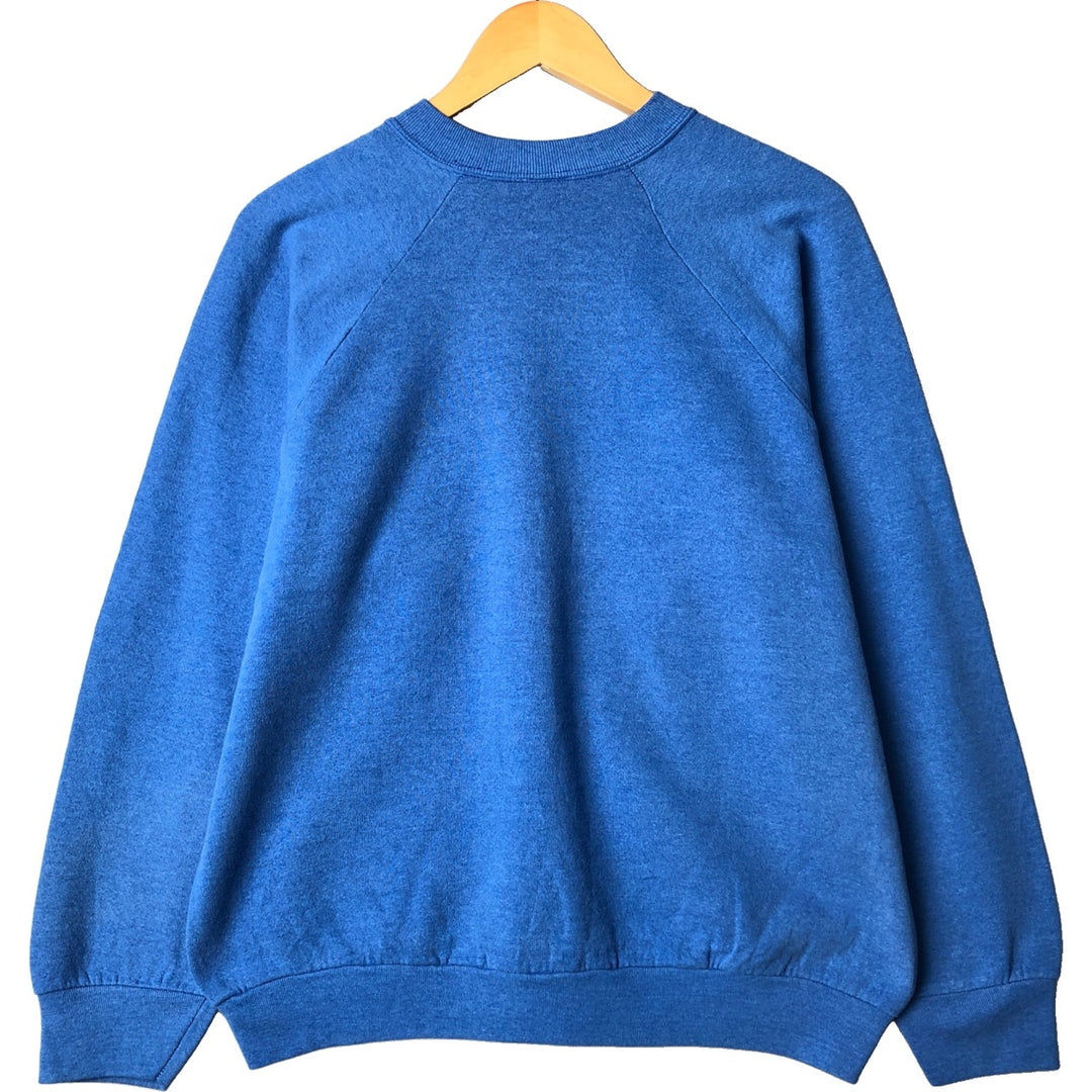 Vintage 90'S Fruit of the Loom plain blank sweatshirt, made in the USA, men's size L cotton blue type Vintage Second Hand
