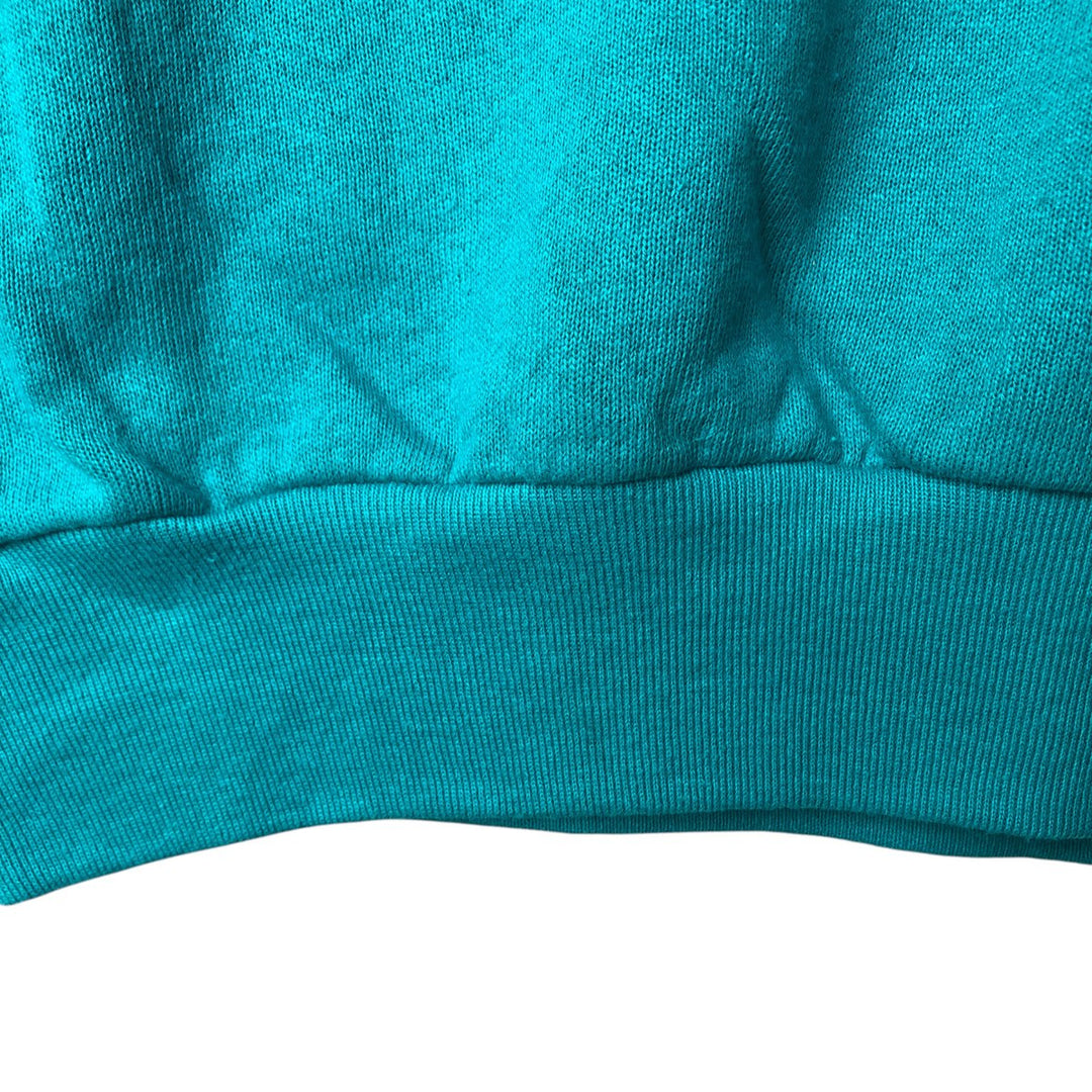 Vintage 90'S Fruit of the Loom plain blank sweatshirt, made in the USA, men's size XL cotton turquoise blue Vintage Second Hand