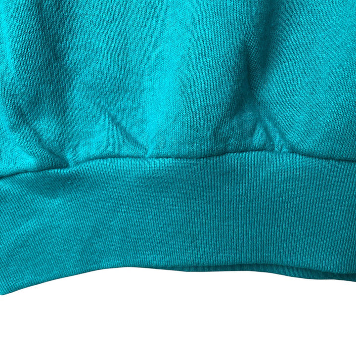 Vintage 90'S Fruit of the Loom plain blank sweatshirt, made in the USA, men's size XL cotton turquoise blue Vintage Second Hand