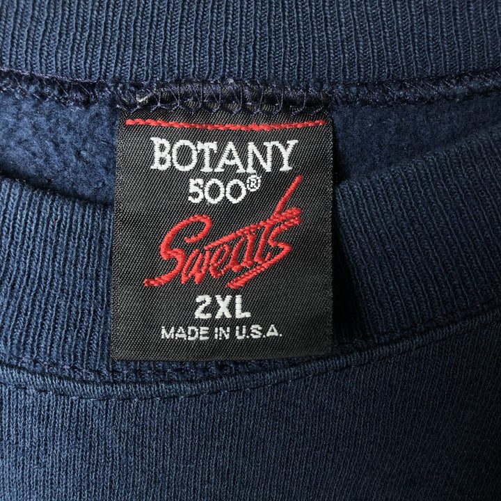 Vintage 80'S Tartex BOTANY 500 plain blank sweatshirt, made in USA, men's XXL size cotton navy blue type Vintage Second Hand