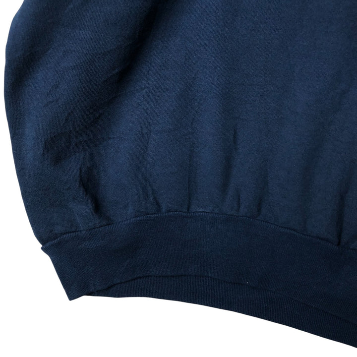 Vintage 80'S Tartex BOTANY 500 plain blank sweatshirt, made in USA, men's XXL size cotton navy blue type Vintage Second Hand
