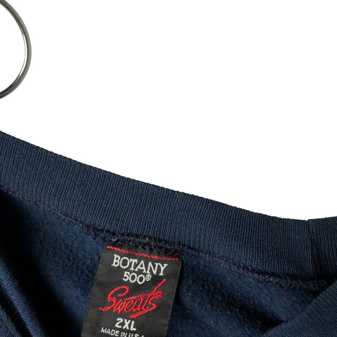 Vintage 80'S Tartex BOTANY 500 plain blank sweatshirt, made in USA, men's XXL size cotton navy blue type Vintage Second Hand