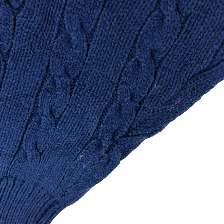80s-90'S Eddie Bauer Black Tag Cable Knit Cotton Knit Sweater Men's Size L Vintage cotton blue type Vintage Second Hand
