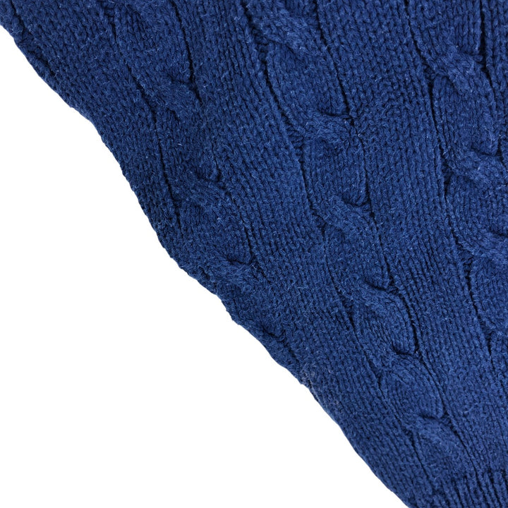 80s-90'S Eddie Bauer Black Tag Cable Knit Cotton Knit Sweater Men's Size L Vintage cotton blue type Vintage Second Hand
