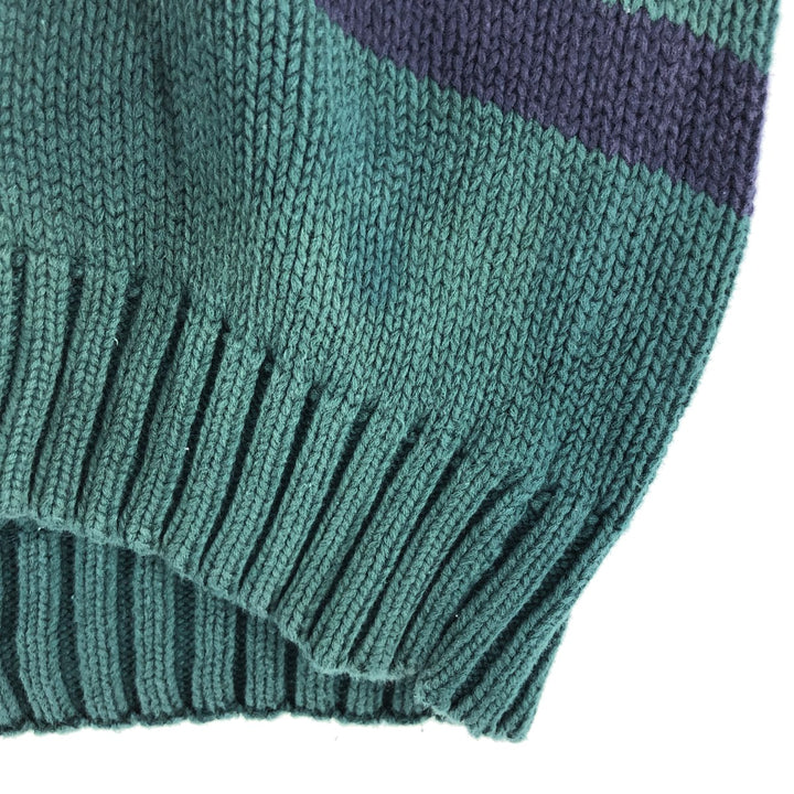 90'S GAP Old Gap V-neck cotton knit sweater Men's size L Vintage cotton Green type dark green Vintage Second Hand