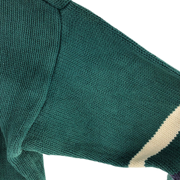 90'S GAP Old Gap V-neck cotton knit sweater Men's size L Vintage cotton Green type dark green Vintage Second Hand