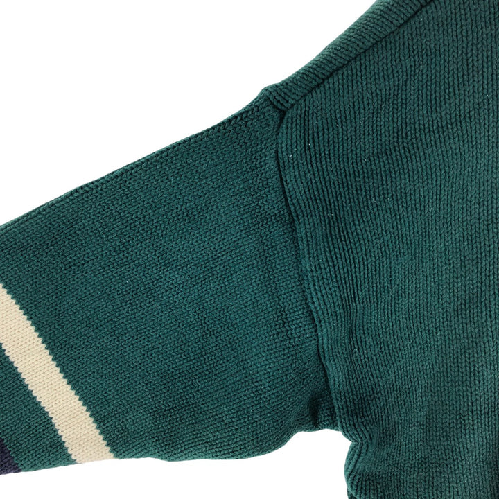 90'S GAP Old Gap V-neck cotton knit sweater Men's size L Vintage cotton Green type dark green Vintage Second Hand