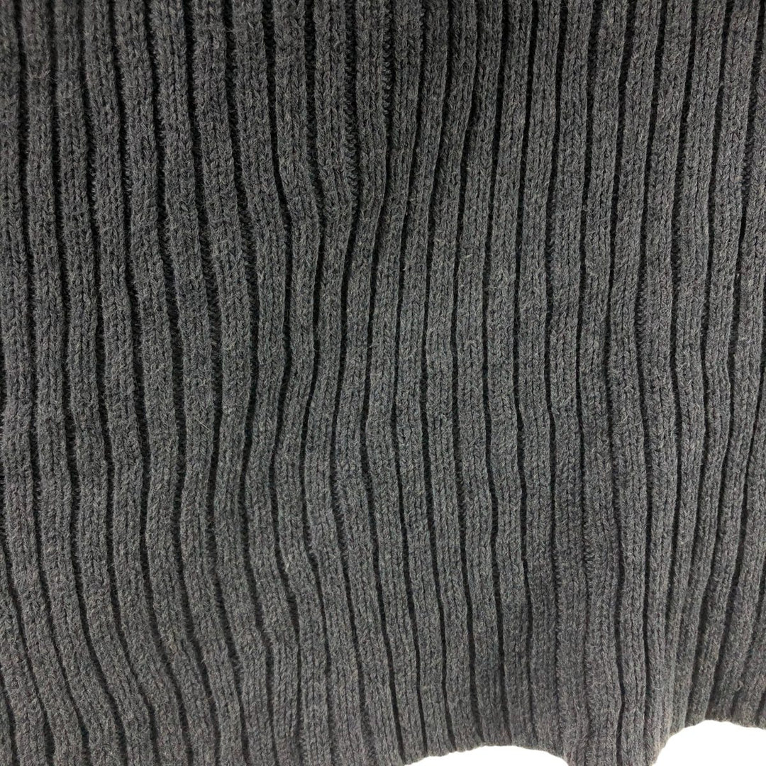 Tommy Hilfiger High-neck cotton knit sweater, men's size L cotton gray type Vintage Second Hand