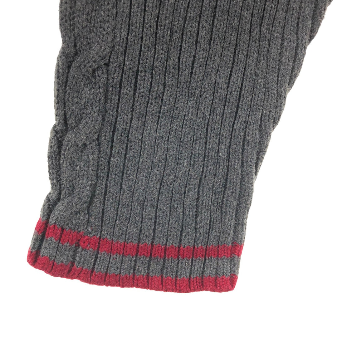 Tommy Hilfiger High-neck cotton knit sweater, men's size L cotton gray type Vintage Second Hand