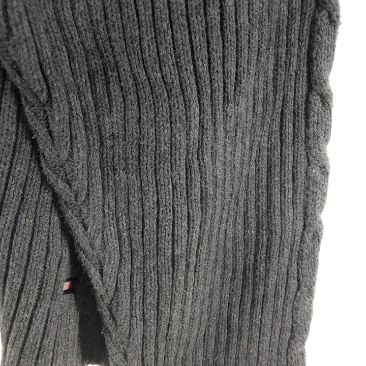 Tommy Hilfiger High-neck cotton knit sweater, men's size L cotton gray type Vintage Second Hand