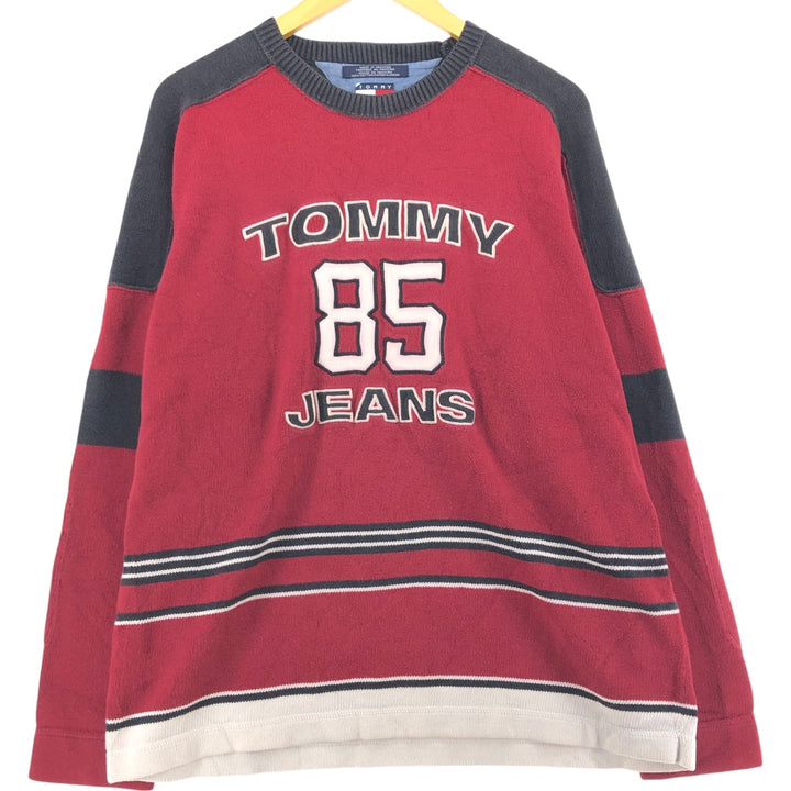 90'S Tommy Hilfiger Cotton Knit Sweater Men's Size L Vintage cotton red type Vintage Second Hand