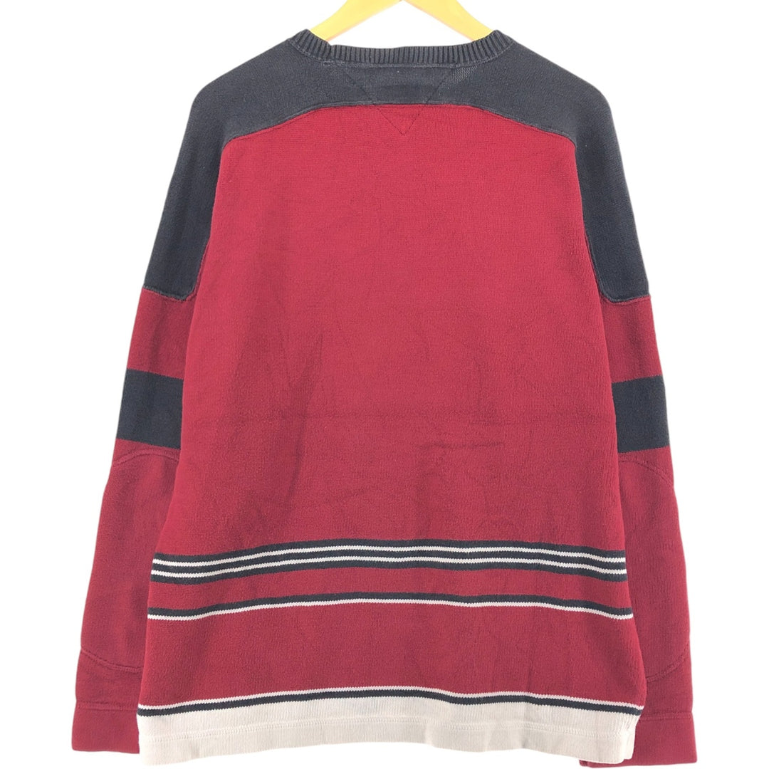 90'S Tommy Hilfiger Cotton Knit Sweater Men's Size L Vintage cotton red type Vintage Second Hand