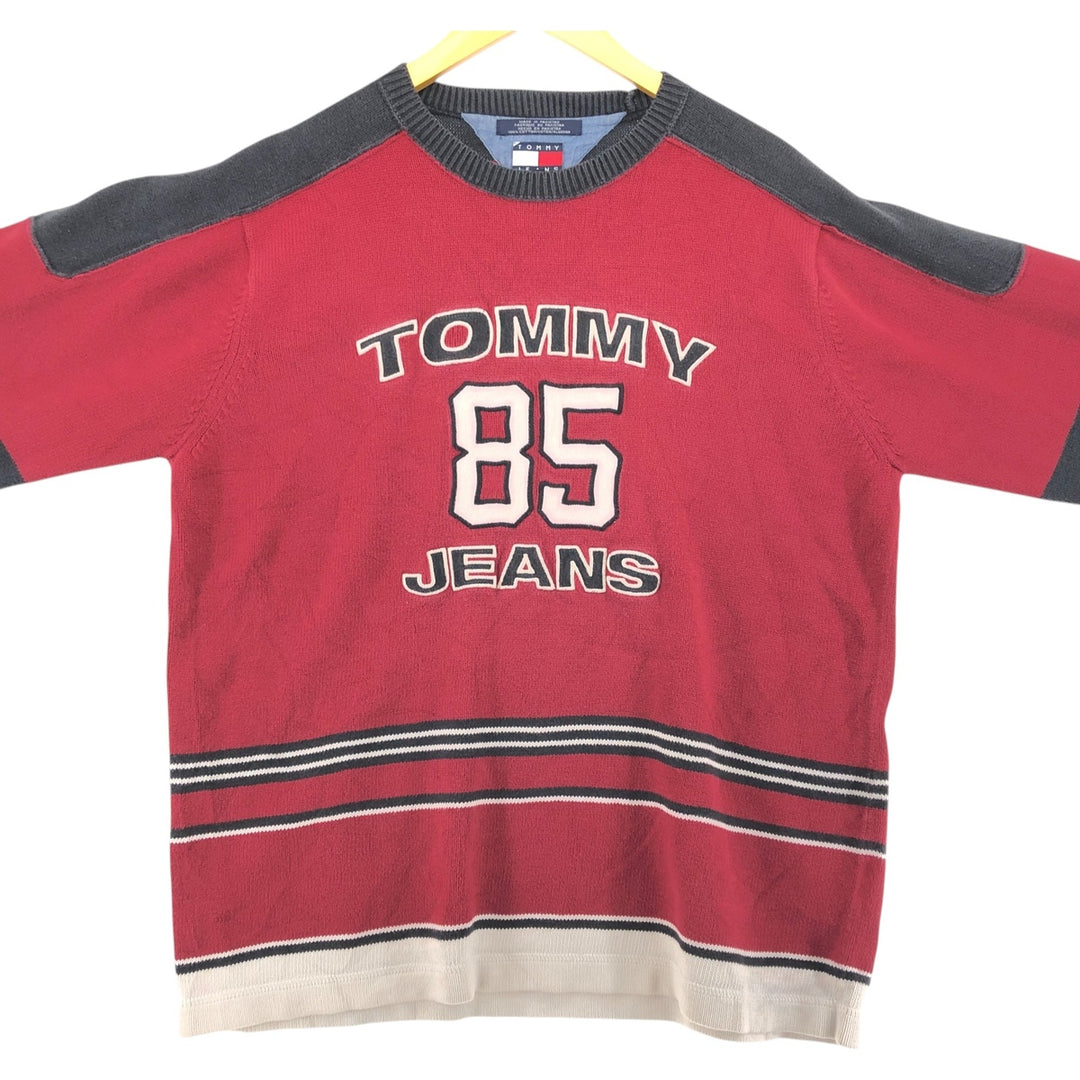 90'S Tommy Hilfiger Cotton Knit Sweater Men's Size L Vintage cotton red type Vintage Second Hand