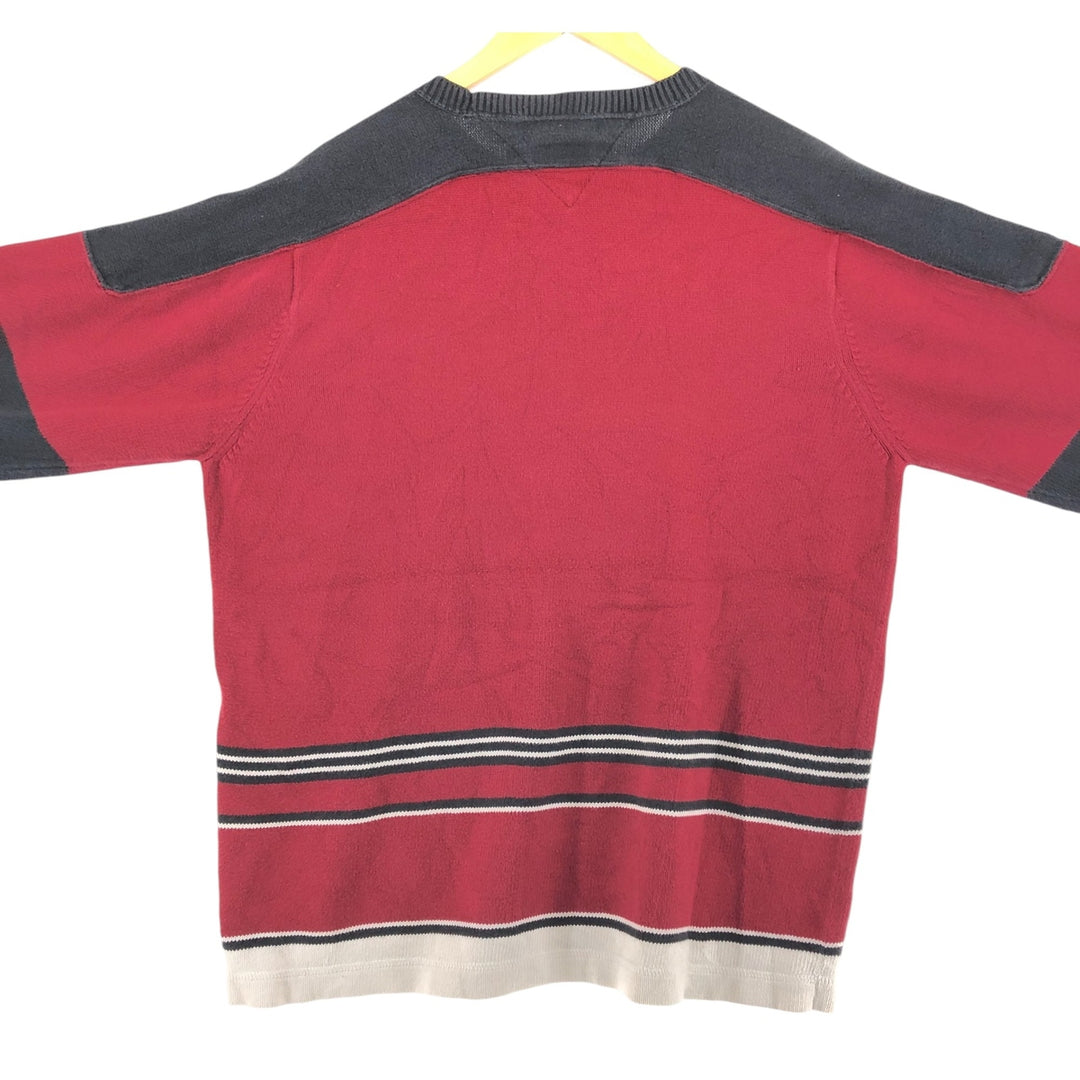 90'S Tommy Hilfiger Cotton Knit Sweater Men's Size L Vintage cotton red type Vintage Second Hand