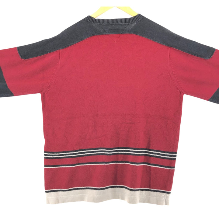 90'S Tommy Hilfiger Cotton Knit Sweater Men's Size L Vintage cotton red type Vintage Second Hand